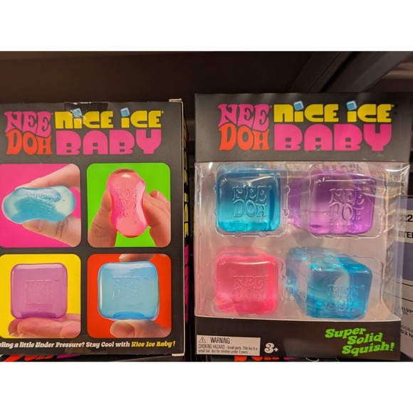 2X NeeDoh Nice Ice Baby 4 pack, Set of 4 Nee Doh Mini Nice Cube Pink Blue Purple - Picture 2 of 6